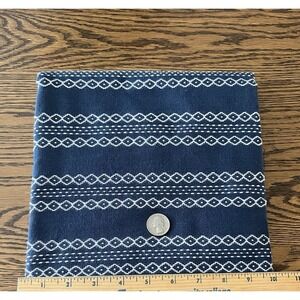 Quilt Craft Fabric Cotton Blend Duck Cloth Diamond Abstract Pattern‎ Navy Blue